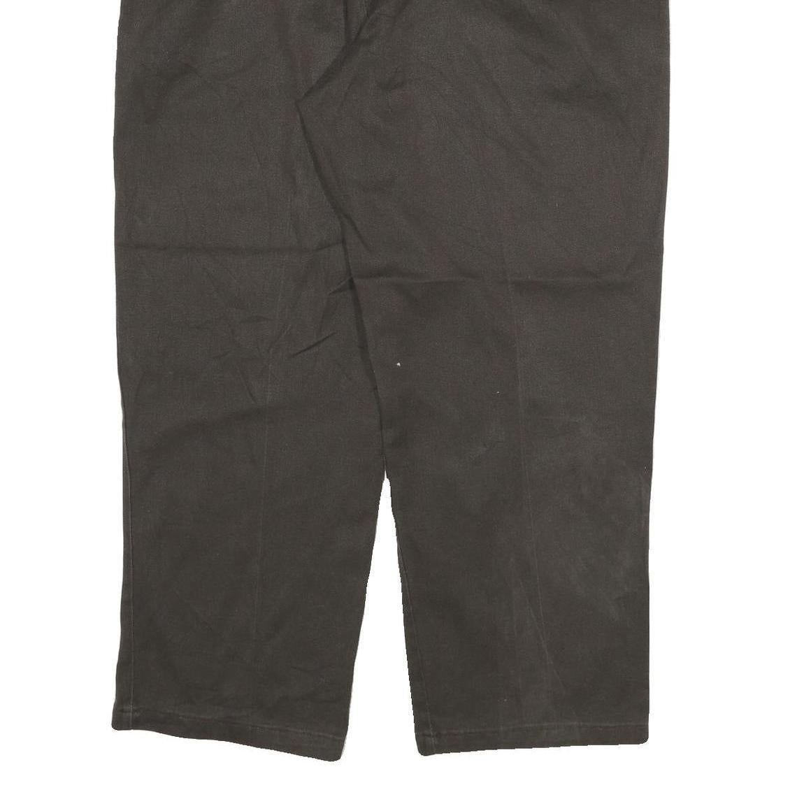 DICKIES Mens Cotton Blend Black Relaxed Straight Trousers W36 L27 Workwear Zip