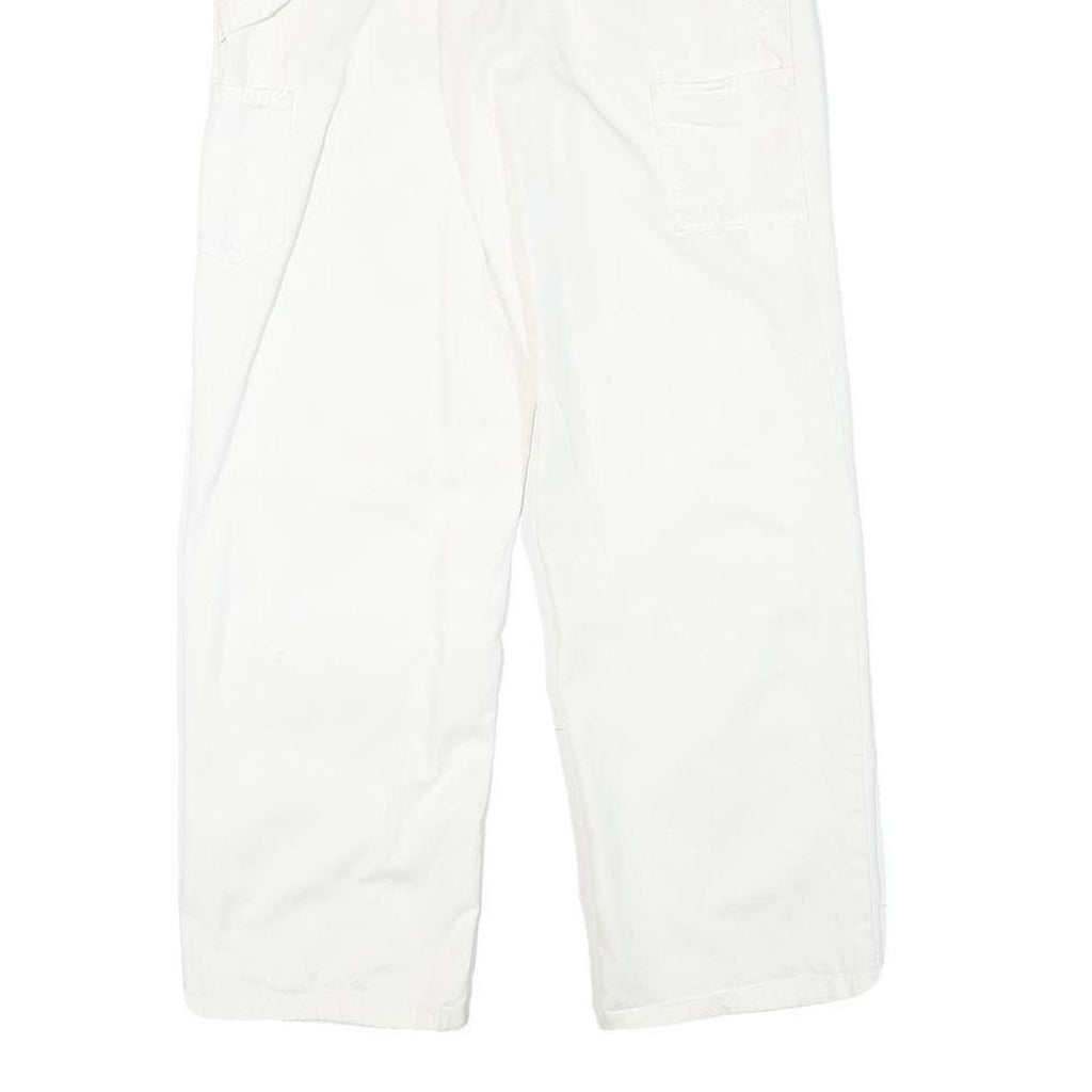 CARHARTT Womens White Relaxed Straight Cotton Blend Trousers W26 L26 Workwear