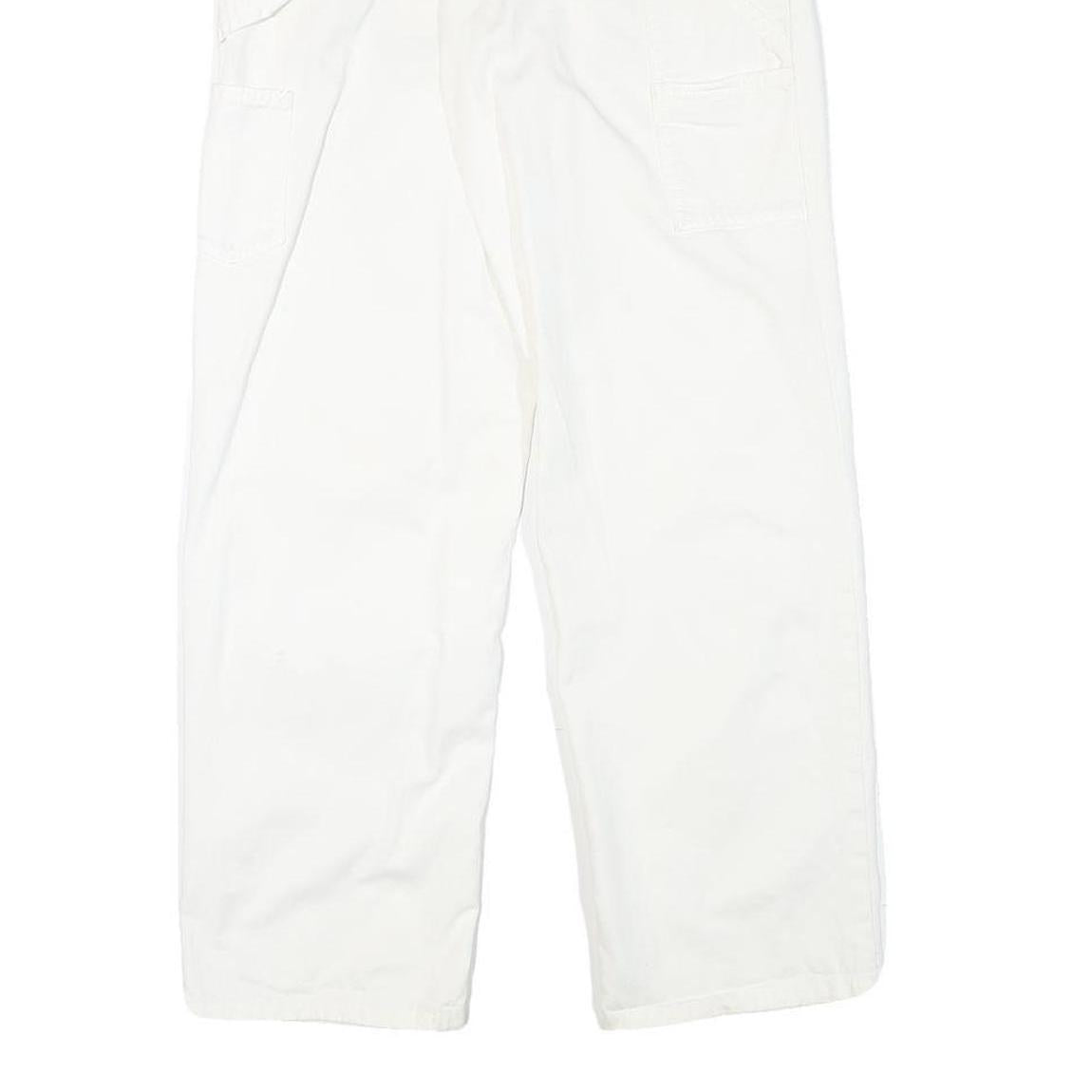CARHARTT Womens White Relaxed Straight Cotton Blend Trousers W26 L26 Workwear
