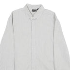 ARMANI EXCHANGE Mens White & Grey Striped Shirt M Classic Cotton Blend Button