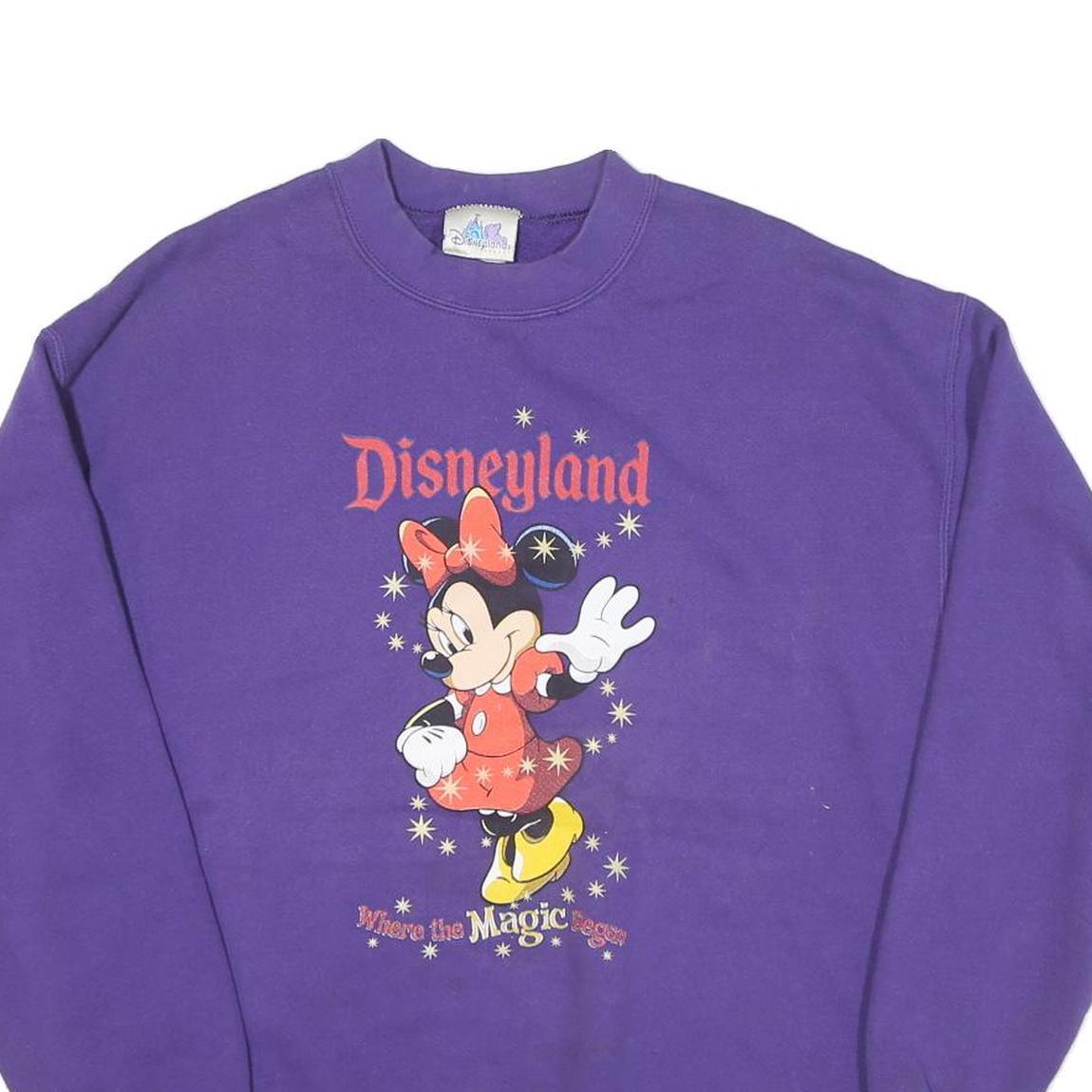 DISNEY Mens Purple Minnie Mouse Crew Neck L Sweatshirt Disneyland Magic