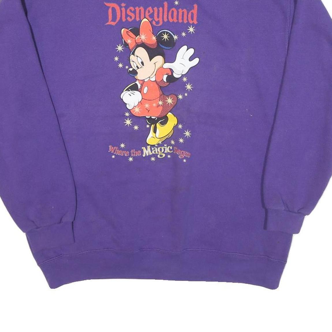 DISNEY Mens Purple Minnie Mouse Crew Neck L Sweatshirt Disneyland Magic