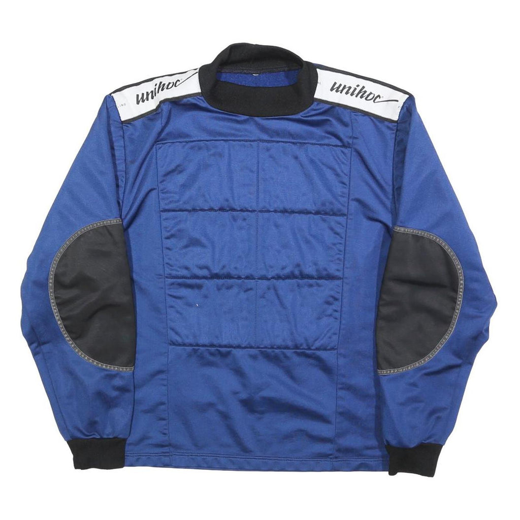 Mens Blue & Black Sweatshirt L UniHOC Logo Crew Neck Pullover Sports Workwear