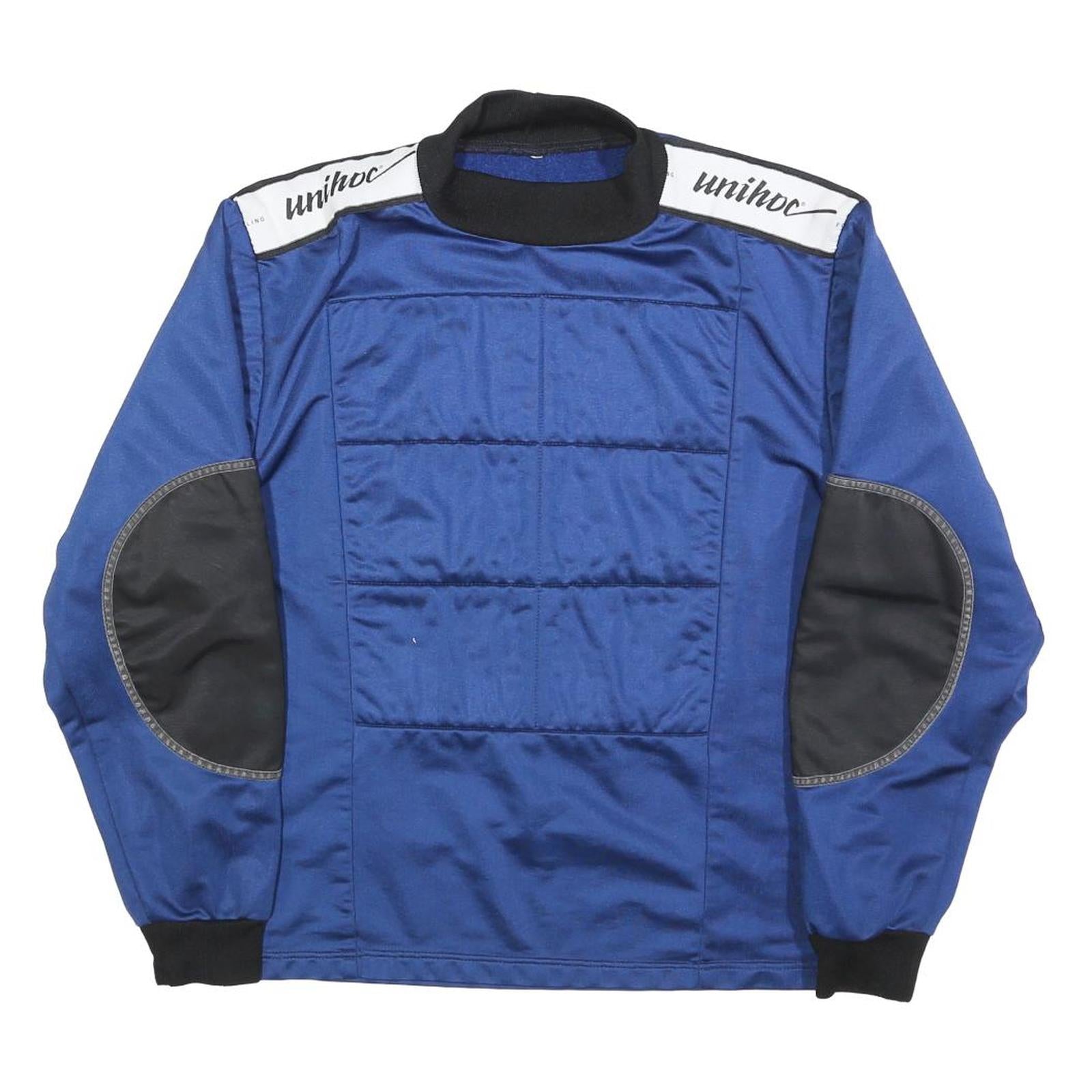 Mens Blue & Black Sweatshirt L UniHOC Logo Crew Neck Pullover Sports Workwear