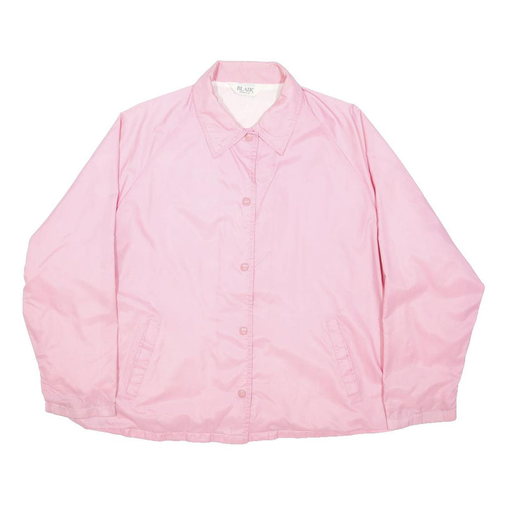 BLAIR Womens Pink Button Jacket XL Polyester Blend Plain Lightweight Casual