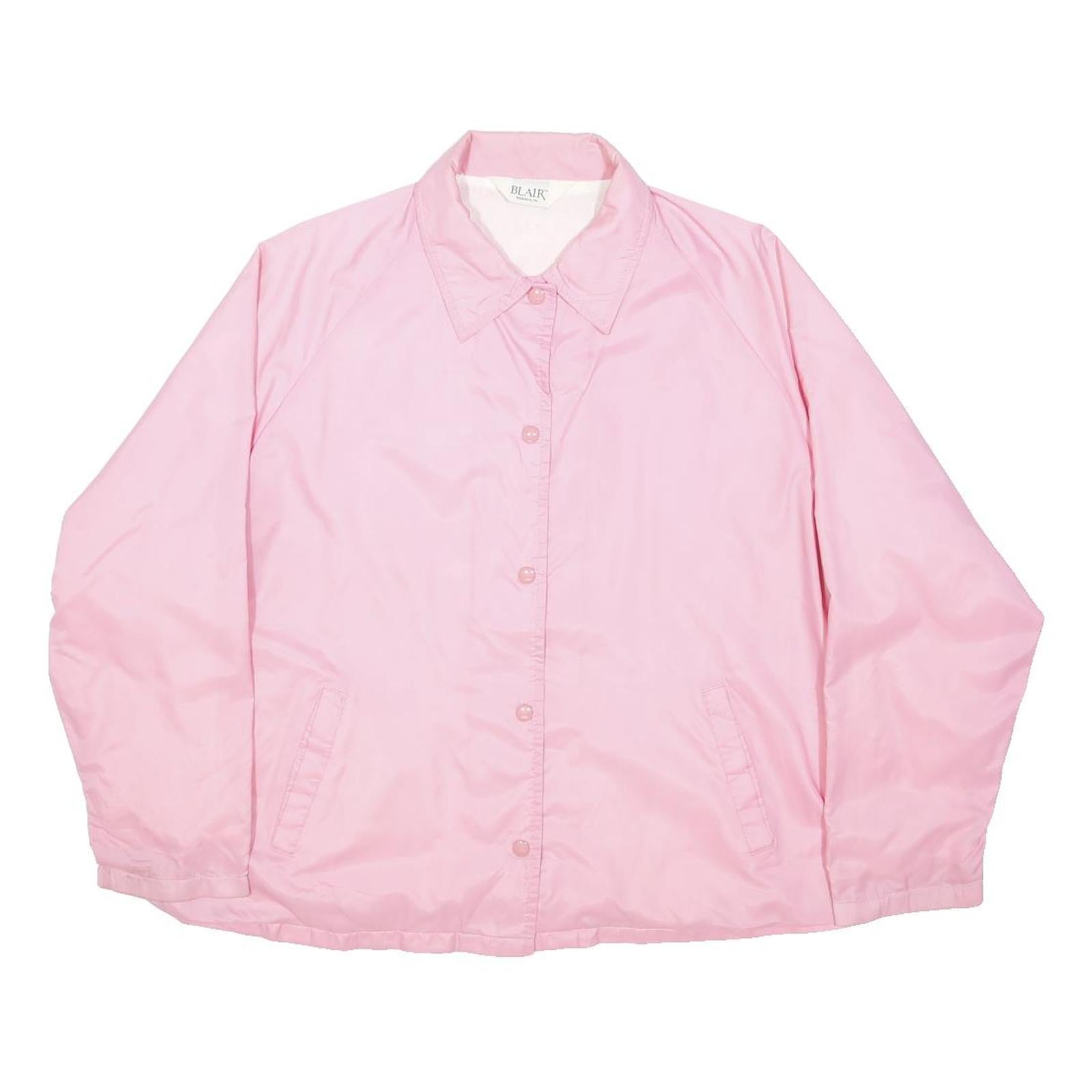 BLAIR Womens Pink Button Jacket XL Polyester Blend Plain Lightweight Casual