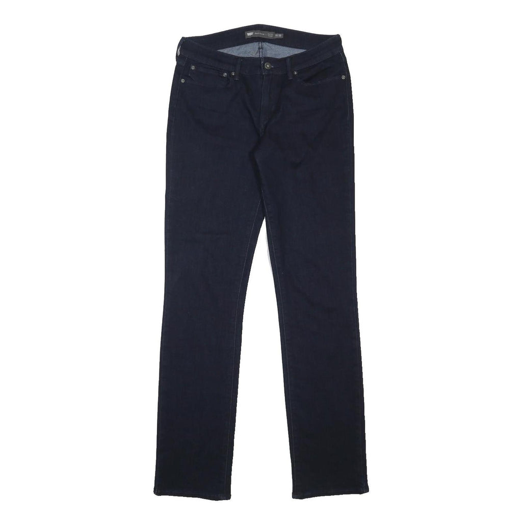 LEVI'S Demi Curve Womens Jeans Blue Regular Straight Denim Dark W30 L34 Zip
