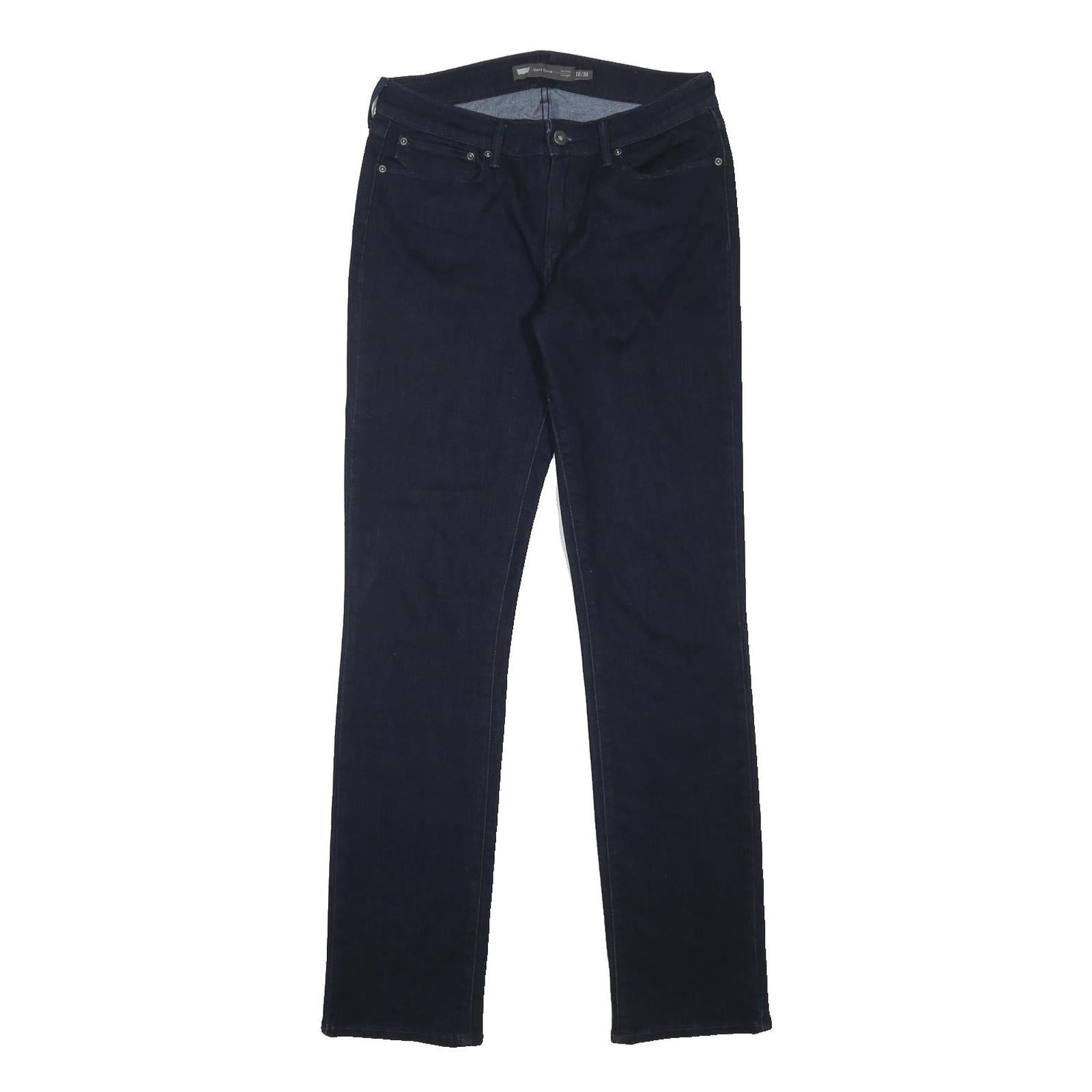 LEVI'S Demi Curve Womens Jeans Blue Regular Straight Denim Dark W30 L34 Zip