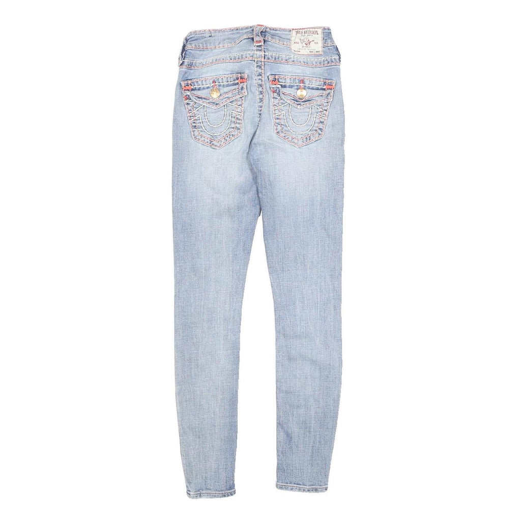 TRUE RELIGION Womens Slim Light Blue Denim Jeans W26 L27 Button Closure