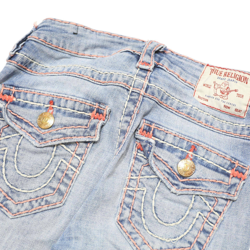 TRUE RELIGION Womens Slim Light Blue Denim Jeans W26 L27 Button Closure