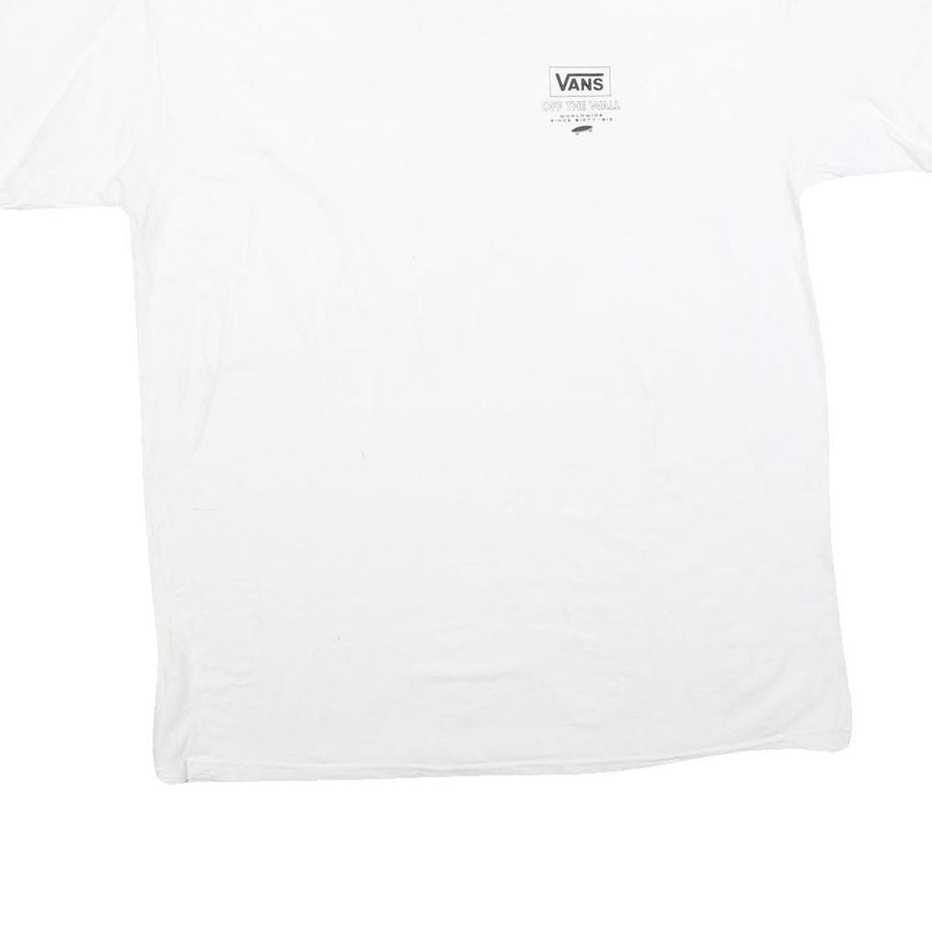 VANS Mens White Classic Graphic T-Shirt XL Short Sleeve Crew Neck Cotton Blend