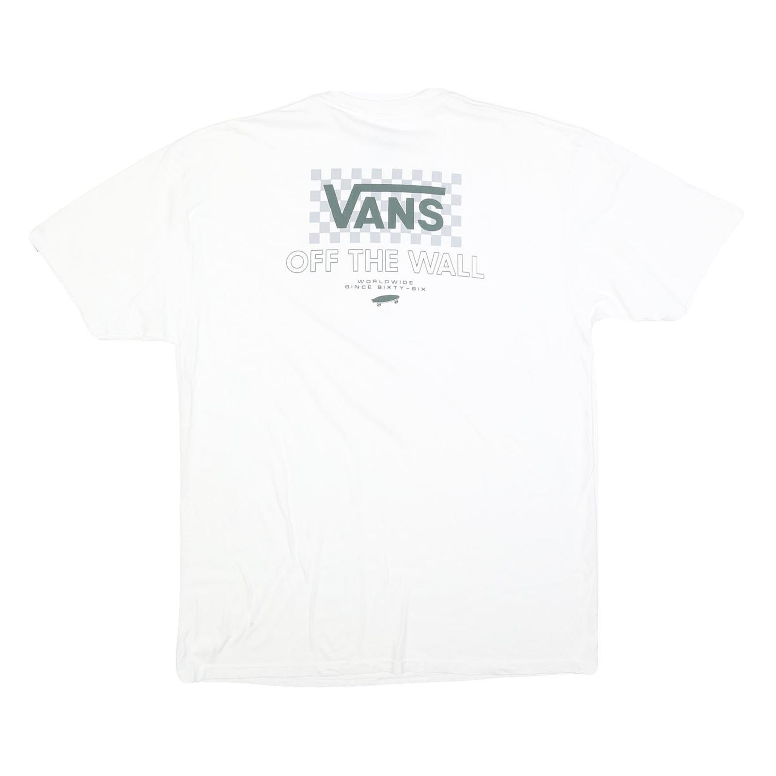 VANS Mens White Classic Graphic T-Shirt XL Short Sleeve Crew Neck Cotton Blend