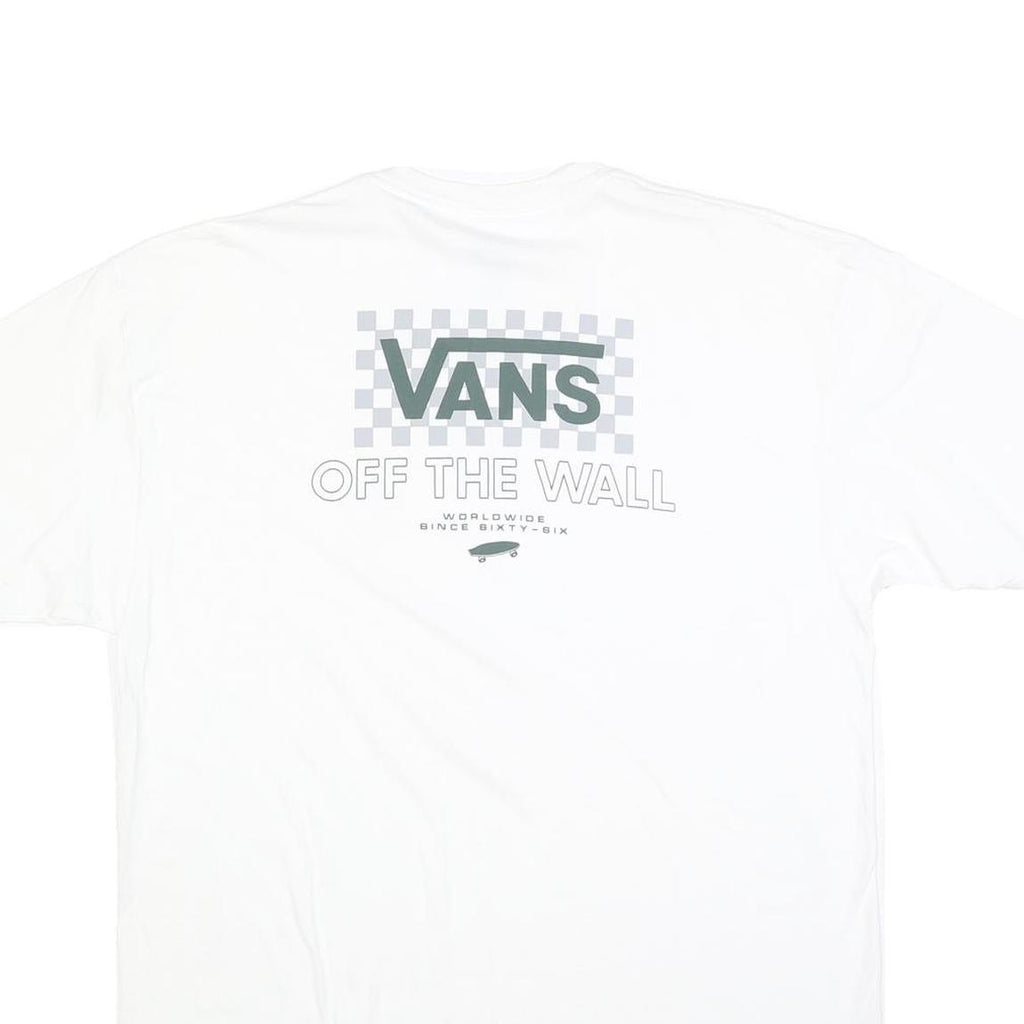 VANS Mens White Classic Graphic T-Shirt XL Short Sleeve Crew Neck Cotton Blend