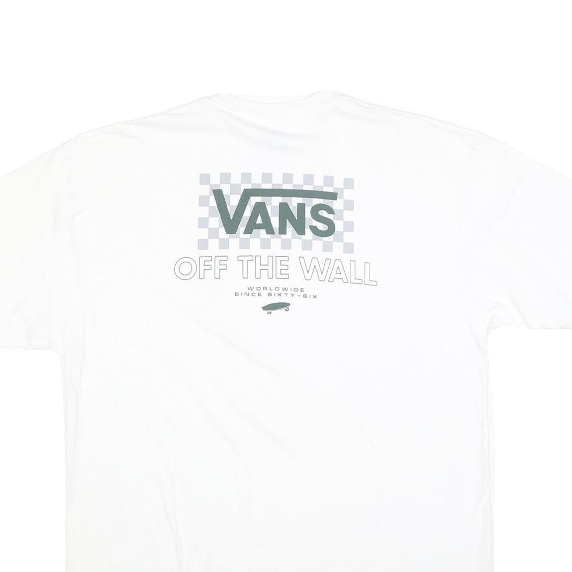 VANS Mens White Classic Graphic T-Shirt XL Short Sleeve Crew Neck Cotton Blend