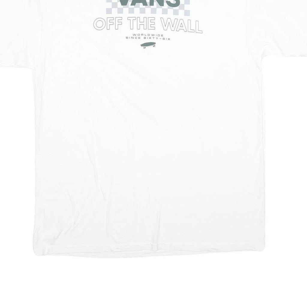 VANS Mens White Classic Graphic T-Shirt XL Short Sleeve Crew Neck Cotton Blend