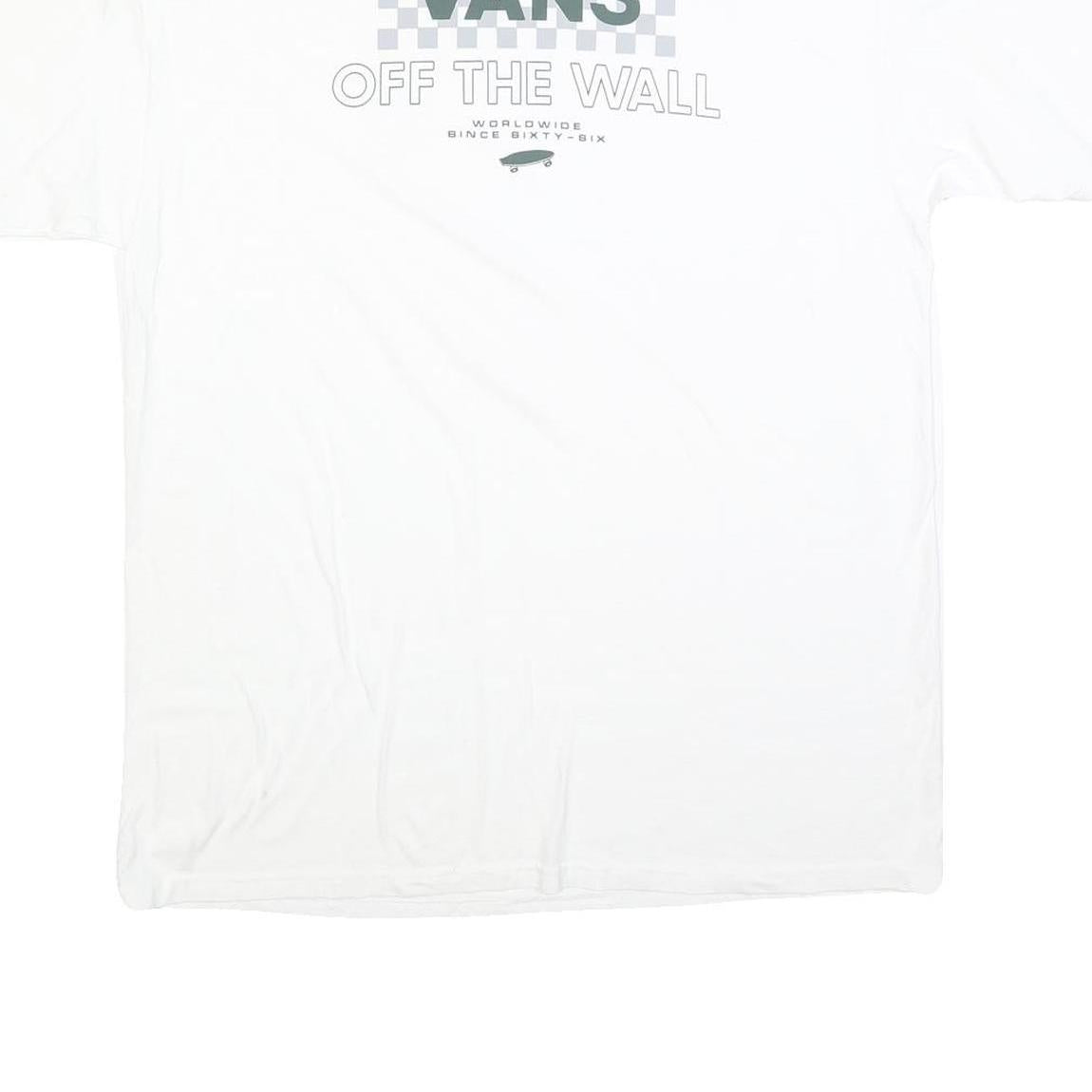 VANS Mens White Classic Graphic T-Shirt XL Short Sleeve Crew Neck Cotton Blend