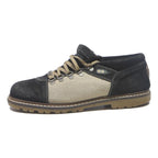 MICHEL JORDI Womens Lace-Up Boots Black & Beige Synthetic UK 8 Stylish