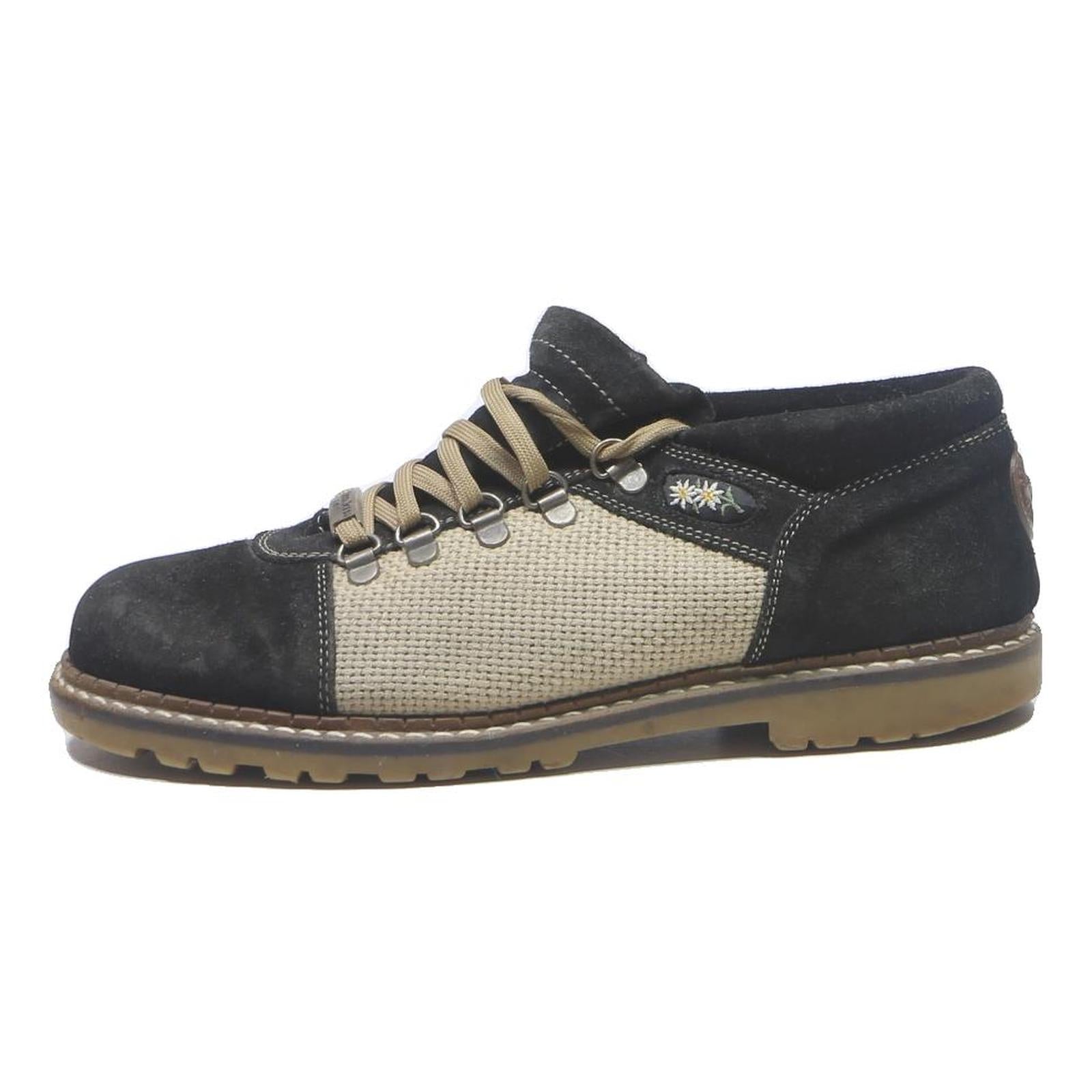 MICHEL JORDI Womens Lace-Up Boots Black & Beige Synthetic UK 8 Stylish