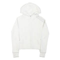 ADIDAS Womens White Full Zip Hoodie XS Cotton Blend Casual Zip Jacket