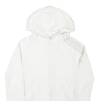 ADIDAS Womens White Full Zip Hoodie XS Cotton Blend Casual Zip Jacket