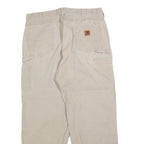 CARHARTT Mens Cotton Blend Relaxed Beige Workwear Trousers W36 L30 Utility