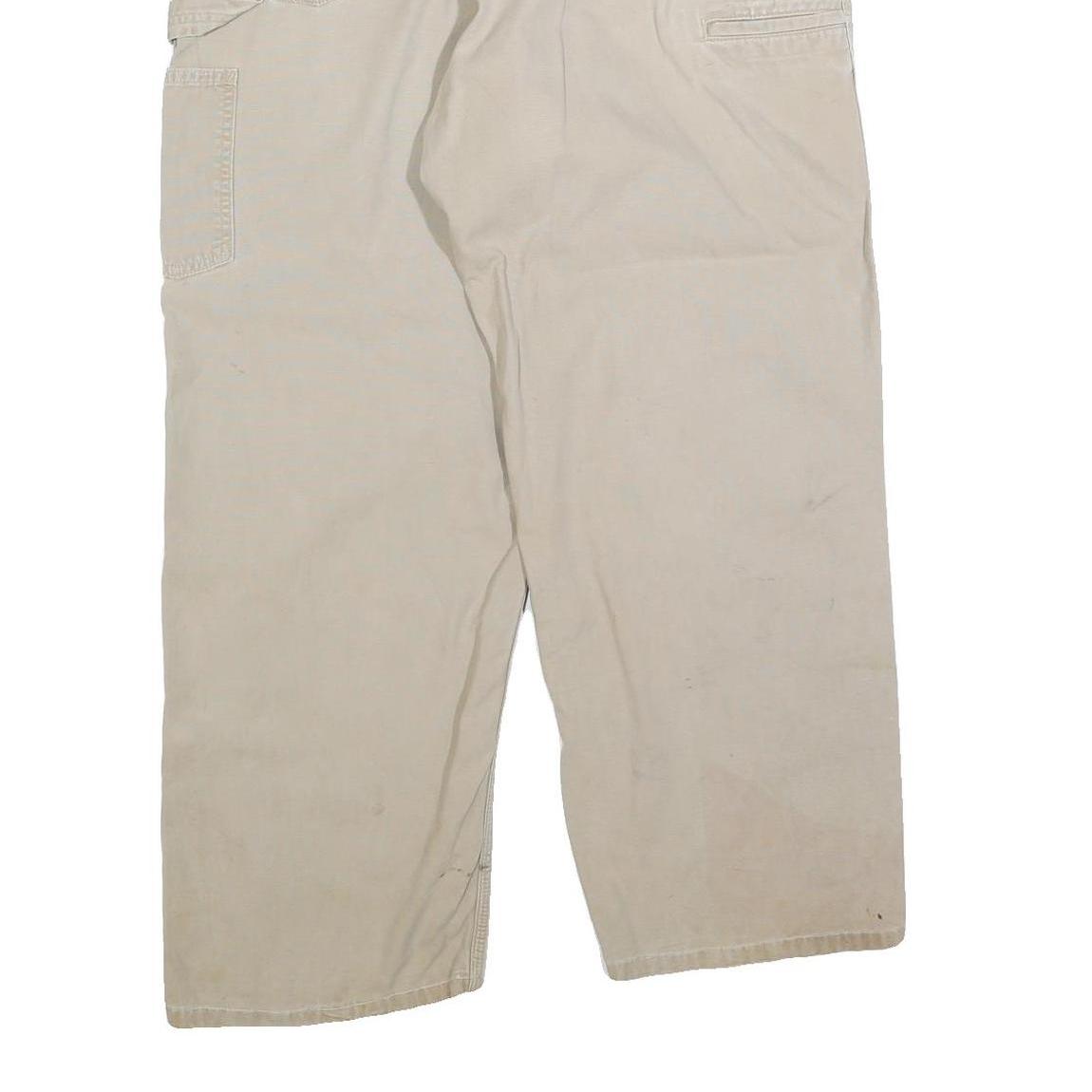 CARHARTT Mens Cotton Blend Relaxed Beige Workwear Trousers W36 L30 Utility
