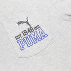 PUMA Mens Grey & Blue Short Sleeve Polo Shirt M Cotton Sports Casual