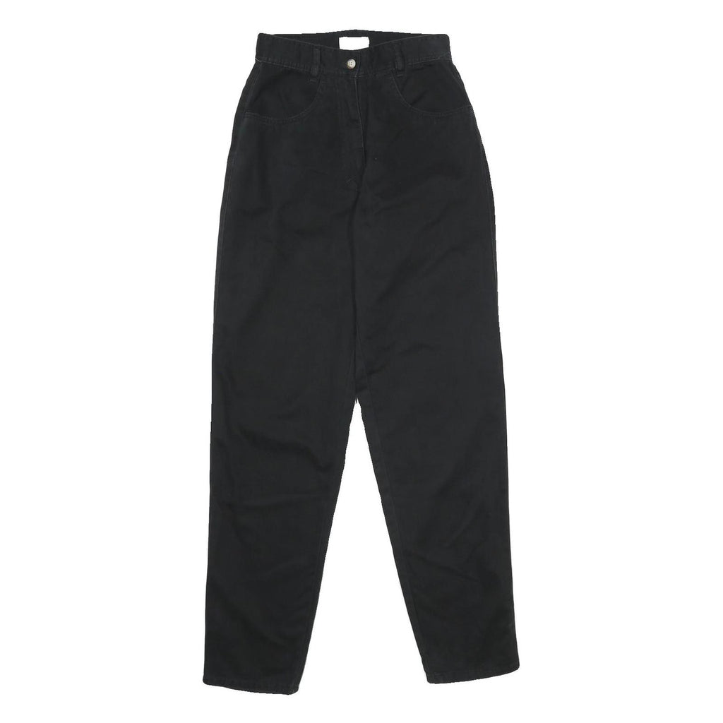 SPENGLER Womens Cotton Black Regular Fit Straight Leg Trousers W24 L32