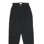 SPENGLER Womens Cotton Black Regular Fit Straight Leg Trousers W24 L32
