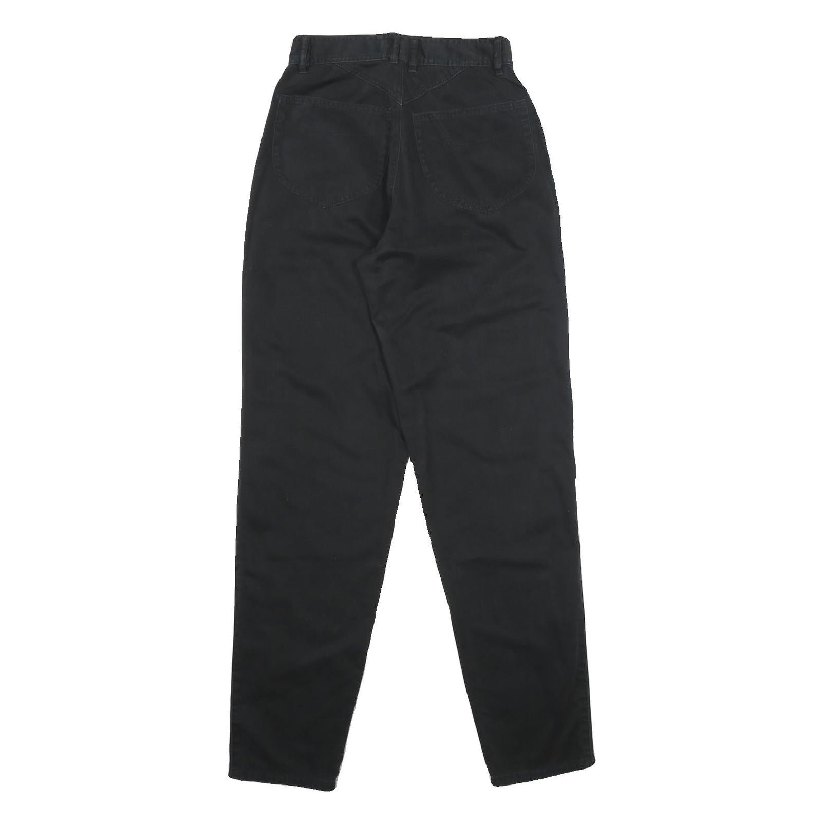 SPENGLER Womens Cotton Black Regular Fit Straight Leg Trousers W24 L32