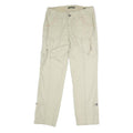 EDDIE BAUER Womens Cotton Blend Beige Regular Straight Trousers W32 L30 Casual