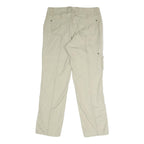EDDIE BAUER Womens Cotton Blend Beige Regular Straight Trousers W32 L30 Casual
