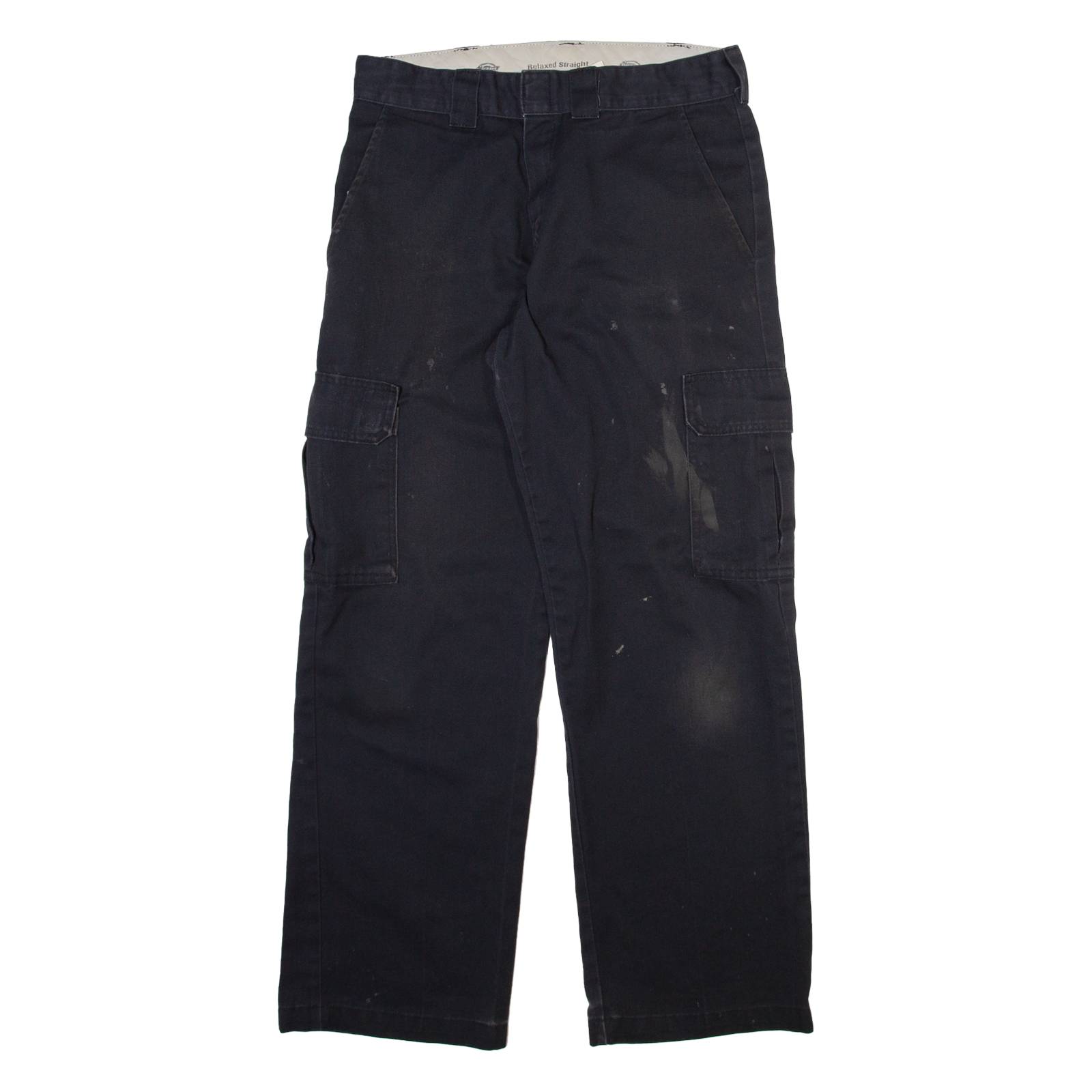 DICKIES Cargo Mens Trousers Black Relaxed Straight W32 L32