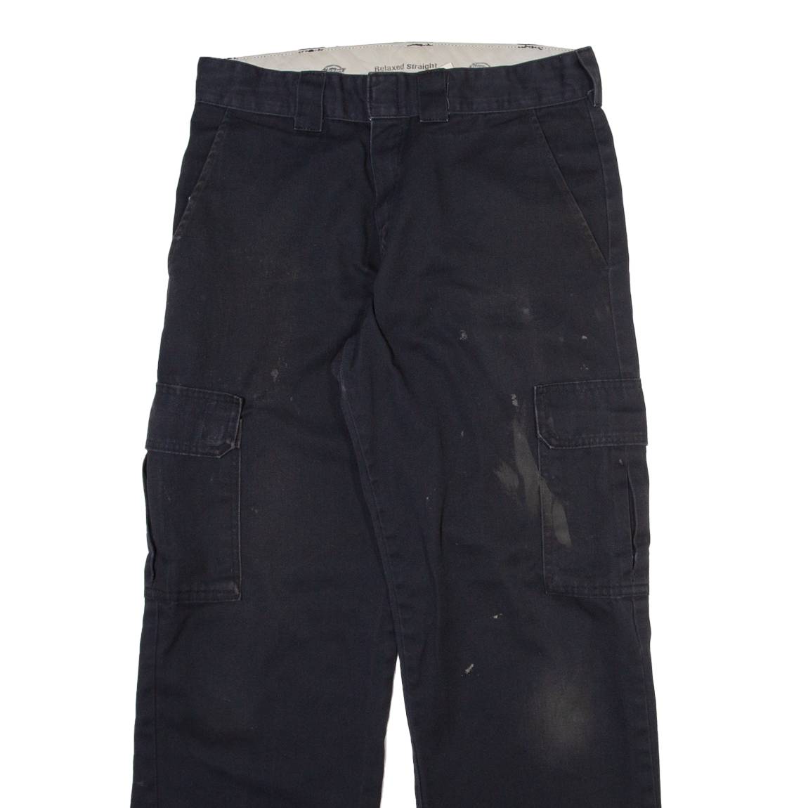 DICKIES Cargo Mens Trousers Black Relaxed Straight W32 L32