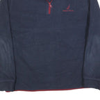 NAUTICA Mens Blue & Red Patterned Pullover Quarter Zip Jumper XL Polyester