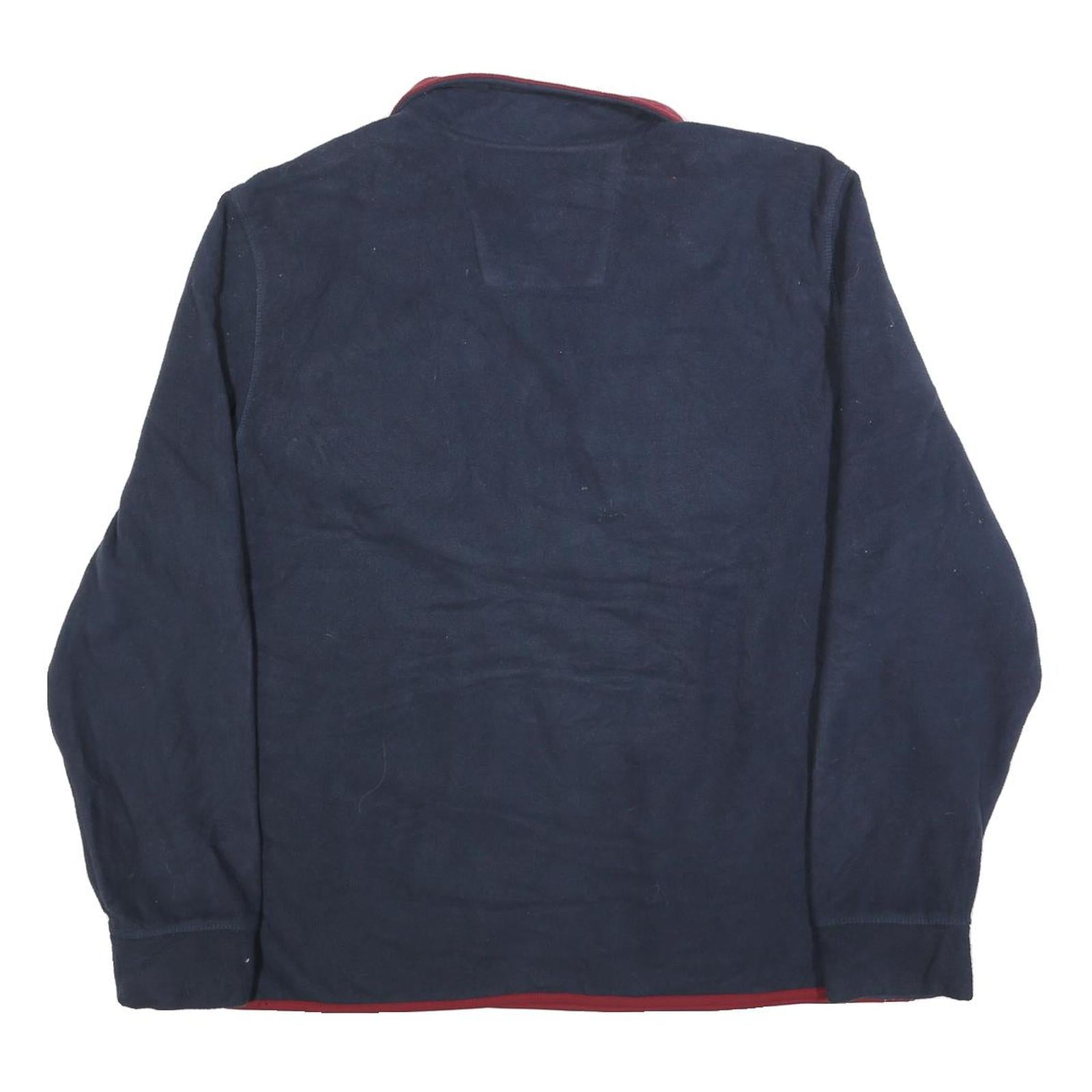 NAUTICA Mens Blue & Red Patterned Pullover Quarter Zip Jumper XL Polyester