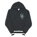 CHAMPION REVERSE WEAVE Womens Black Hoodie S Striped Ribbed Hem Pullover