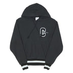 CHAMPION REVERSE WEAVE Womens Black Hoodie S Striped Ribbed Hem Pullover