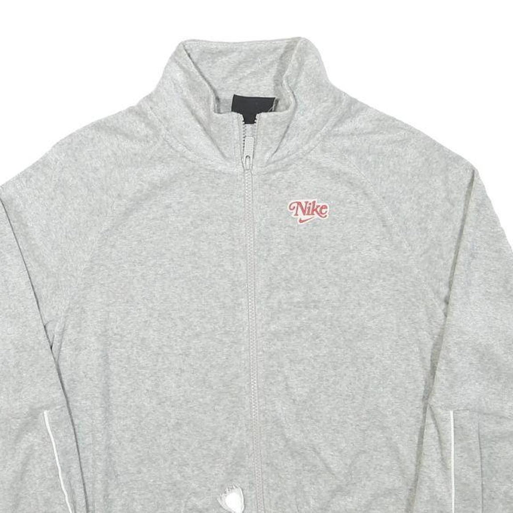 NIKE Womens Grey Lightweight Track Jacket XS Polyester Blend Zip Plain