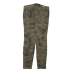 ZARA Womens Slim Fit Camouflage Cotton Blend Trousers W30 L28 Zipper Detail