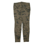 ZARA Womens Slim Fit Camouflage Cotton Blend Trousers W30 L28 Zipper Detail