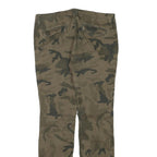 ZARA Womens Slim Fit Camouflage Cotton Blend Trousers W30 L28 Zipper Detail