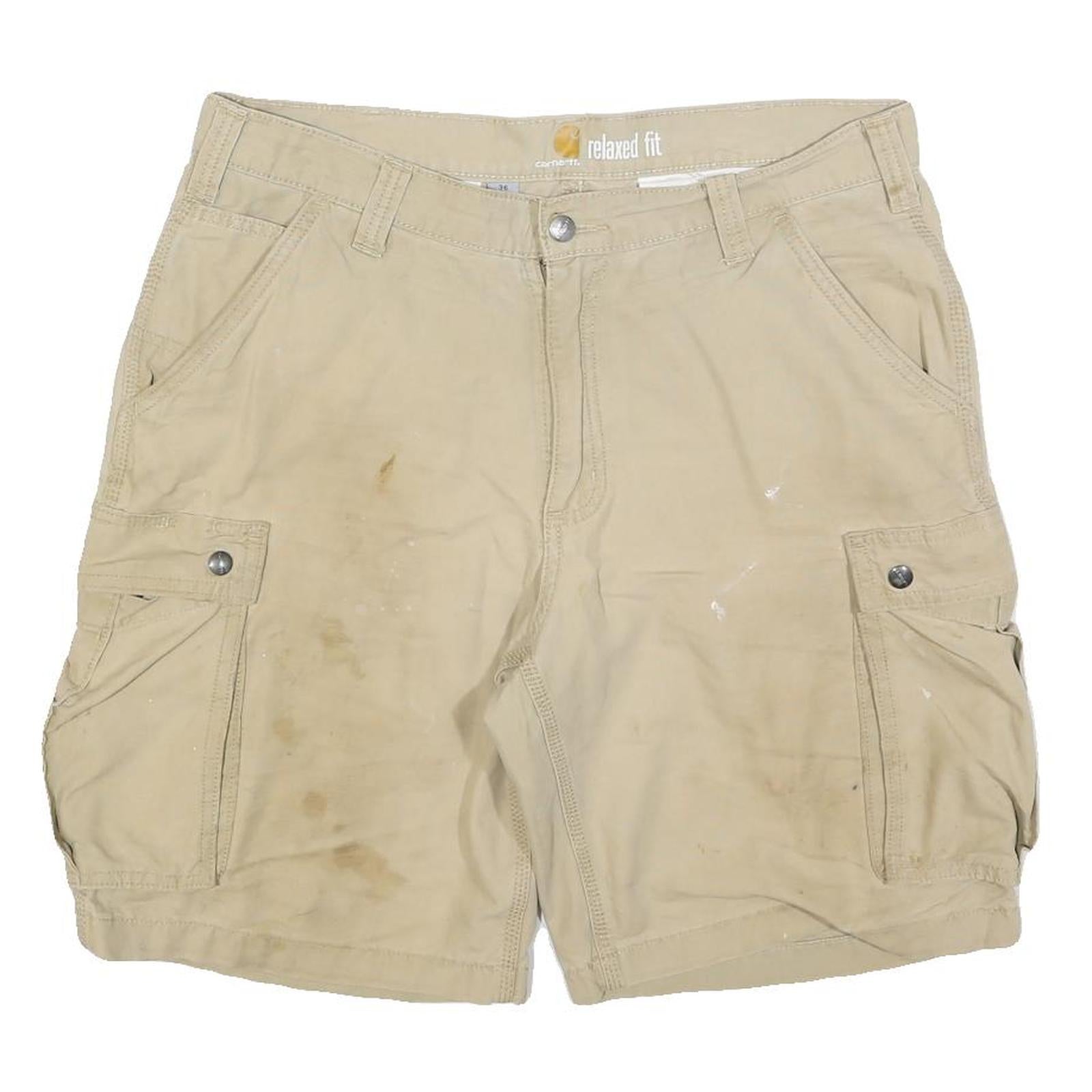 CARHARTT Mens Shorts Beige Cargo Casual Relaxed Fit L W36 Workwear Pocketed