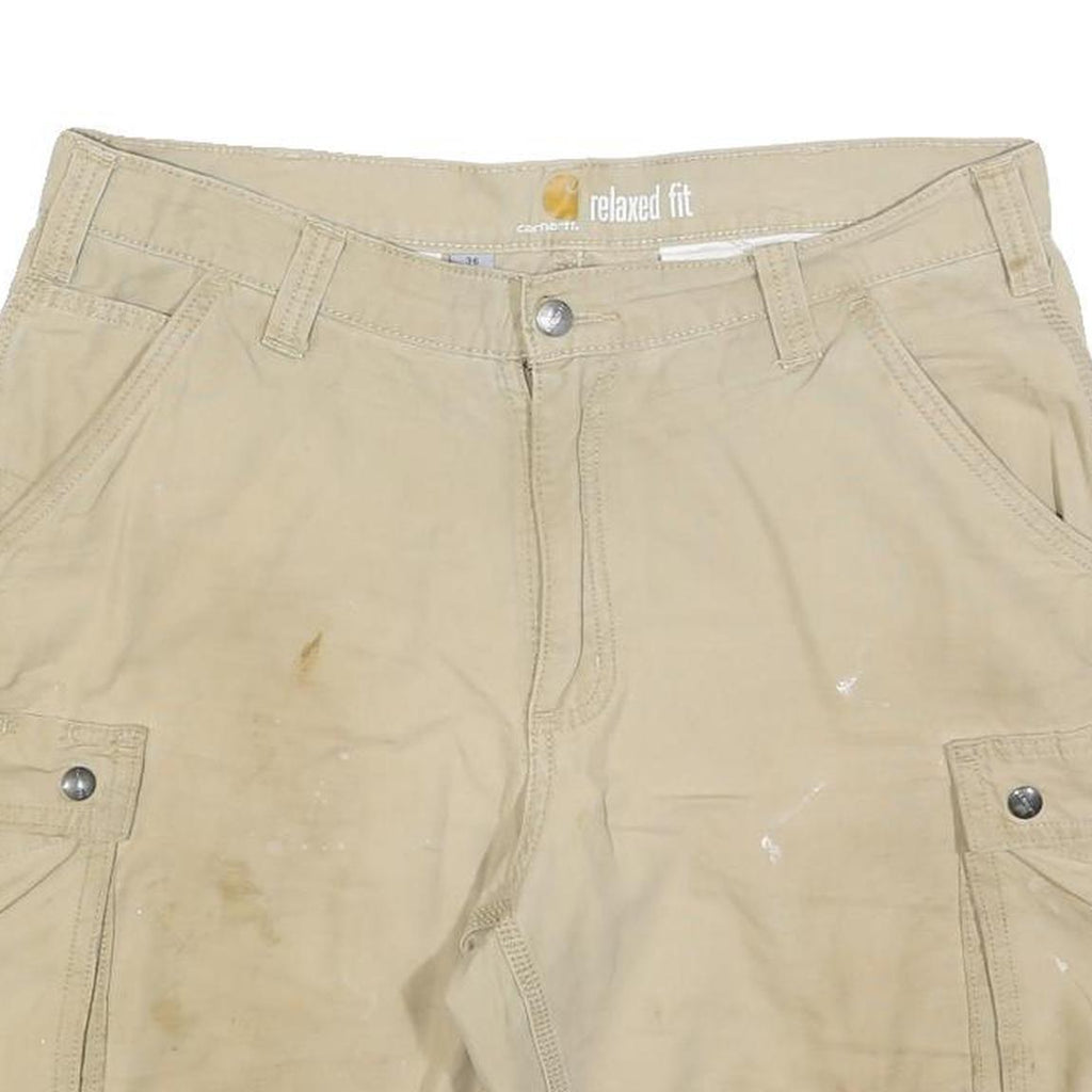 CARHARTT Mens Shorts Beige Cargo Casual Relaxed Fit L W36 Workwear Pocketed