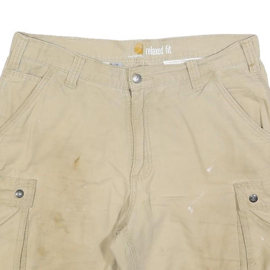CARHARTT Mens Shorts Beige Cargo Casual Relaxed Fit L W36 Workwear Pocketed