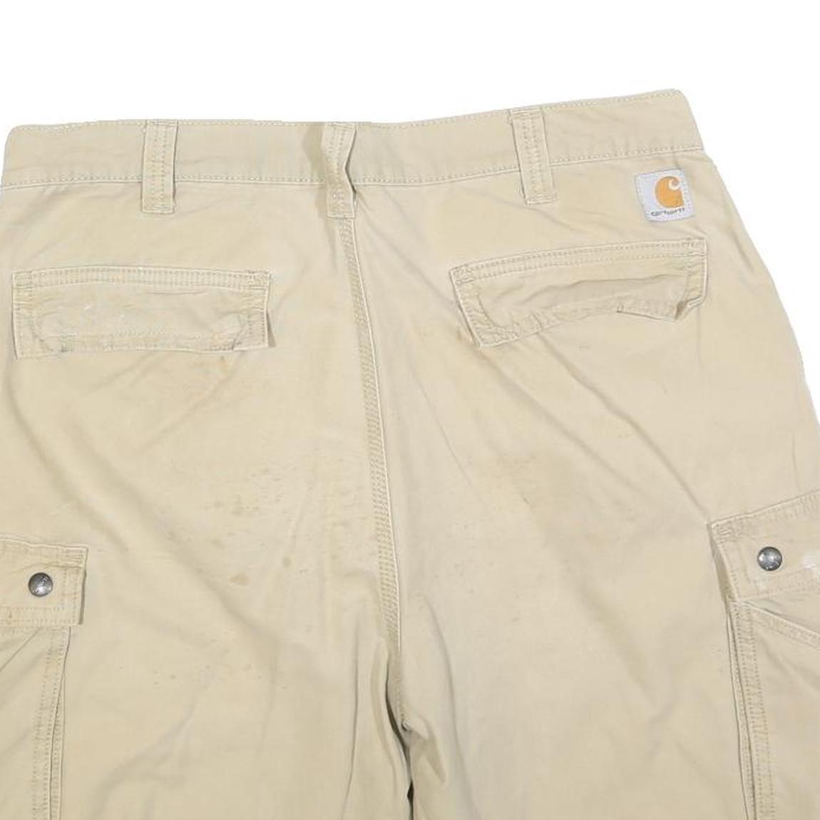 CARHARTT Mens Shorts Beige Cargo Casual Relaxed Fit L W36 Workwear Pocketed