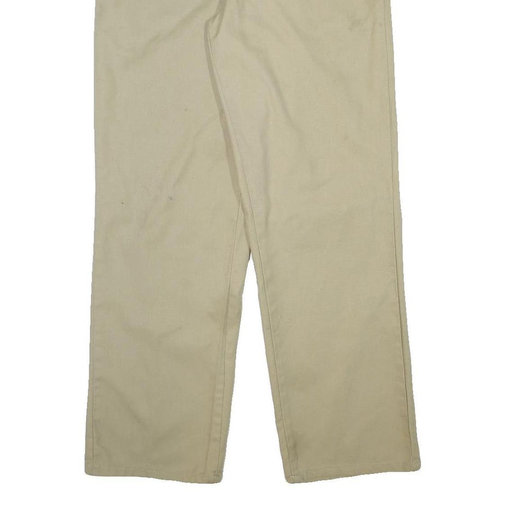 DICKIES Mens Cotton Blend Beige Regular Fit Straight Leg Trousers W32 L31