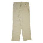 DICKIES Mens Cotton Blend Beige Regular Fit Straight Leg Trousers W32 L31