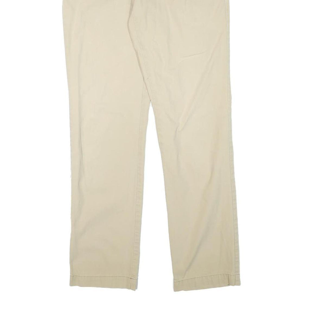 TOMMY HILFIGER Mens Cotton Blend Beige Slim Straight Trousers W32 L34 Casual