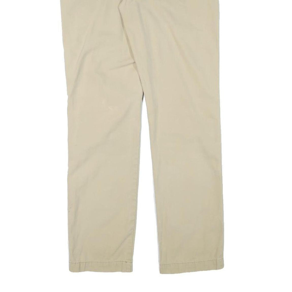 TOMMY HILFIGER Mens Cotton Blend Beige Slim Straight Trousers W32 L34 Casual